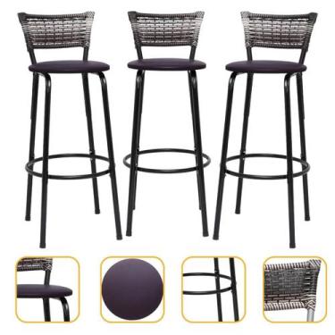 Imagem de Kit 3 Banquetas Bancos Para Cozinha Gourmet Bancada Balcão Bar Ilha Ár