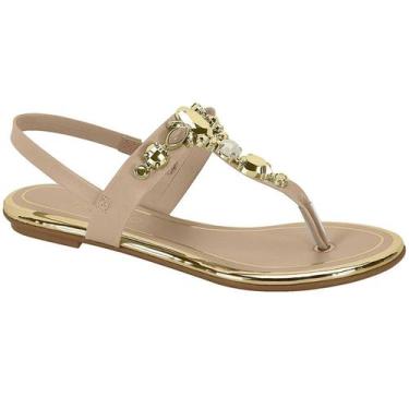 Imagem de Sandália Rasteira Feminina Verniz Beira Rio - Nude, 37