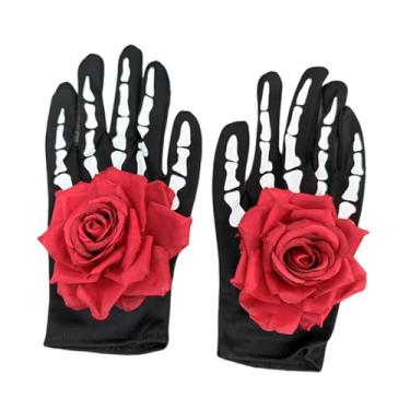 Imagem de Baoblaze Luvas assustadoras de Halloween, luvas de dedos inteiros, suprimentos para festa, poliéster, brincadeira de faz de conta, acessórios de cosplay