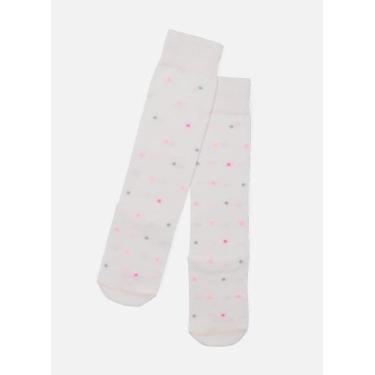 Imagem de Meia Cano Puket Feminina Bolinhas Off White 34 a 39, Off white, 34 A 3