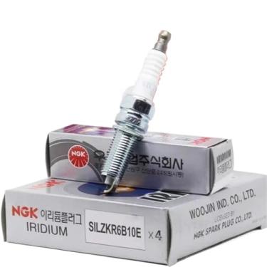 Imagem de 4 peças compatíveis com NGK SILZKR6B10E 93815 Laser compatível com Iridium Platinum compatível com vela de ignição compatível com Hyundai VERNA Avante Elantra compatível com Kia Forte K2K3 1.6L1.4G4F
