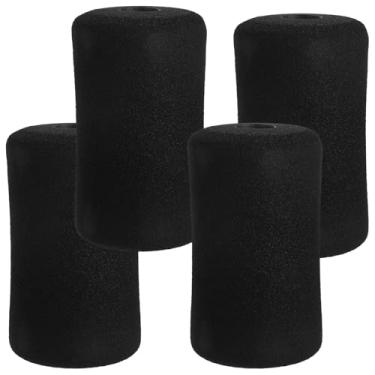 Imagem de Angoily 4 peças de reposição para academia, almofadas de rolo de espuma, capas de extensão de perna para equipamentos de exercício, acessório de treinamento de abdômen, preto, 14 x 7 cm