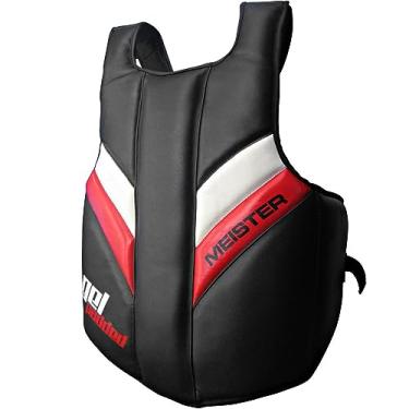 Imagem de Meister – Protetor de peito de torso completo com enchimento de gel para MMA, boxe e Muay Thai, Black w/ White & Red, Adult