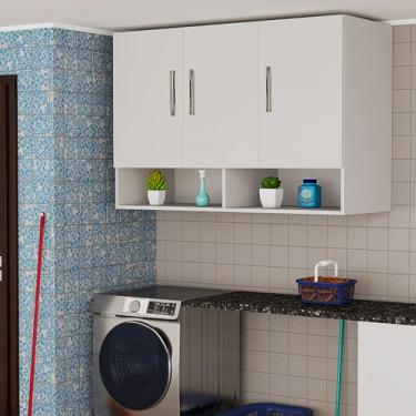 Imagem de Armário Suspenso 3 Portas Nicho Aberto Praticidade e Design - Lucky St