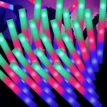 Imagem de Espuma LED Glow Sticks SHQDD de 16 polegadas, 100 unidades com 3 modos