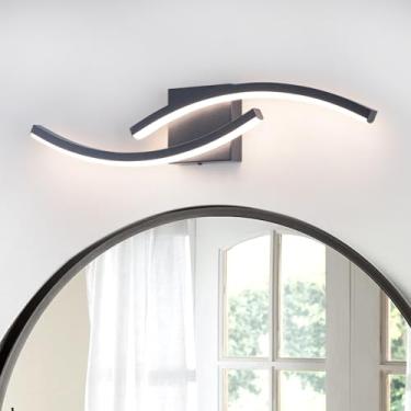 Imagem de HLILCEH Luminária de vaidade de 60 cm para luminárias de banheiro sobre espelho preto regulável 5CCT luminária de vaidade moderna para banheiro lâmpada de parede moderna de 53 polegadas