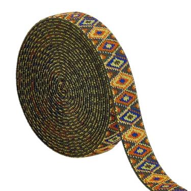 Imagem de BENECREAT Faixas elásticas Jacquard de 5 metros, fita jacquard elástica de 2,5 cm de largura, acabamento de tecido para acessórios de artesanato DIY, decorações de decoração, costura de vestuário