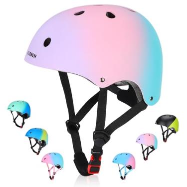 Imagem de Capacete infantil para crianças de 2 a 3 a 5 a 8 a 14 anos de idade para crianças, meninas, meninos, jovens, capacetes multiesportivos ajustáveis para skate, ciclismo, scooter, patinação em linha