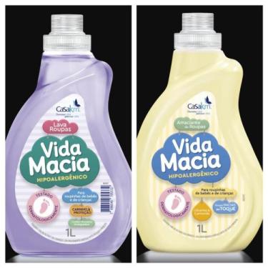 Imagem de Kit vida macia 1 litro: 1 lava roupas e 1 amaciante, Amarelo