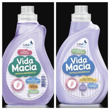 Imagem de Kit vida macia 1 litro: 1 lava roupas e 1 amaciante, Roxo