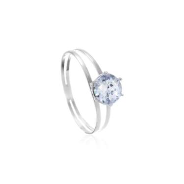 Imagem de Anel de Formatura Zahar em Prata com 1 pedra Zircônia - JoiaUnica