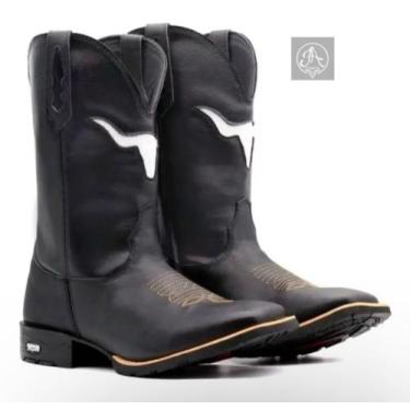 Imagem de Bota Botina Texana Country Masculina Vazada Preta - Texas Boots, 39