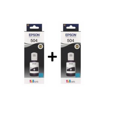 Imagem de Kit com 2 refil de tinta original epson 504 preto com 127ml cada