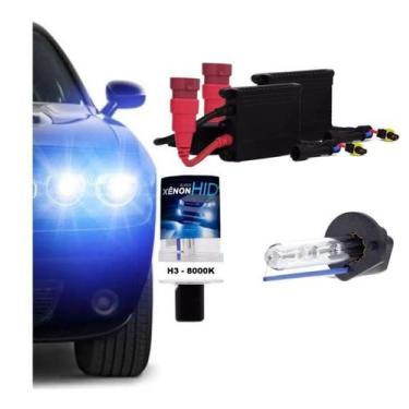 Imagem de Kit Xênon Completo H3 8000K 35W 12V Com Lampada Reator - HID