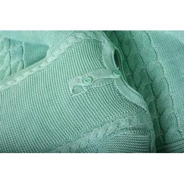 Imagem de Kit Saída Maternidade Bebe Macacão M/L e Manta Trança Tricot Unissex R