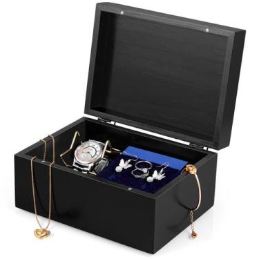 Imagem de Memory Box DRASTAR Keepsake Wood Funeral Jewelry Black