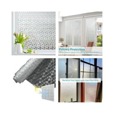 Imagem de Filme De Janela De Vidro Fosco Adesivo Estático Bloqueador De UV Remov