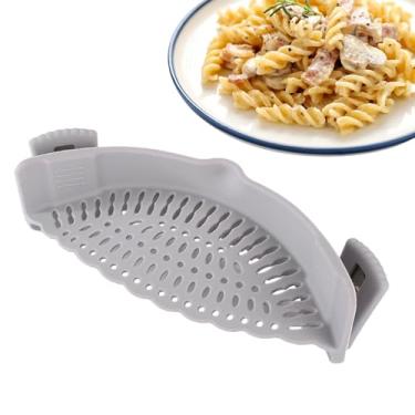 Imagem de Clipe de filtro de panela em silicone, inserção de filtro de macarrão para panela - Tigela de de cozinha de encaixe universal | Utensílios de cozinha, com rolha de água, escorredor de co