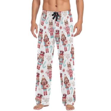Imagem de Calça de pijama Ollabaky Christmas Nutcracker Cookie Candy para homens