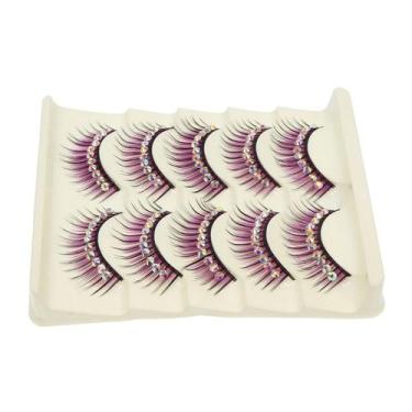 Imagem de Cílios postiços HEALLILY Diamond Faux Lashes 5 pares de roxos