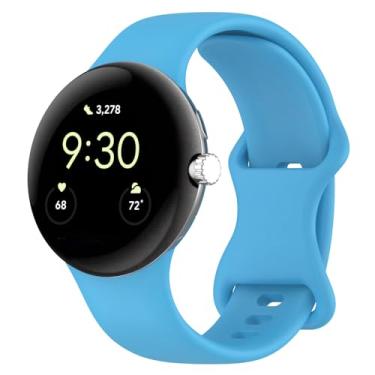Imagem de iPANWEY Pulseira de silicone macio compatível com Google Pixel Watch 4, 3, 2, 1, masculina e feminina, respirável, durável para Google Pixel Watch séries 1, 2, 3, 4, 4 de 45 mm e 41 mm