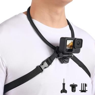 Imagem de Suporte de pescoço para Gopro Hero 13/12/11/10 adaptador de alça de peito ajustável, suporte de cordão para DJI Osmo 360 Action 5 Pro/4/3 para acessórios Insta360 X5 X4 X3