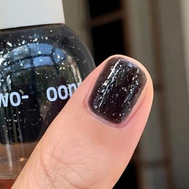 Imagem de KAHSOSE Esmalte preto com glitter para meninas adultas, esmalte de secagem rápida à base de água, 10 ml, não tóxico, não é necessário UV, esmalte brilhante para homens e mulheres