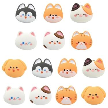 Imagem de UR URLIFEHALL 14 peças, 7 estilos, emblemas de resina, gato, cabeça de cachorro, broche de animal de estimação, alfinetes de lapela para roupas, chapéu, cachecol, joias, enxertos, decoração de casa