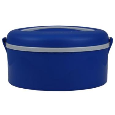 Imagem de Marmita Termica 1,5 Litros com Tampa de Rosca, Quente e Frio barata Custo Benefício, mantem o alimento (Azul/Creme)