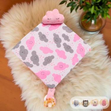 Imagem de Naninha Para Bebê Menina Menino 100% Algodão Bordada c/ Prendedor de C
