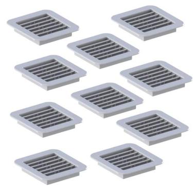 Imagem de Kit 10 Grades Ventilação Quadrada Encaixe 13x13 Exaustores - MARELAGO
