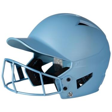 Imagem de CHAMPRO Capacete HX Rise Fastpitch com máscara facial, médio, azul claro