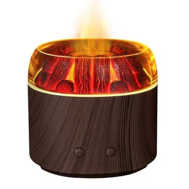 Imagem de Difusor de aroma de carvão para aromaterapia, difusor de óleos essenciais com névoa ultrassónica, desligamento automático, humidificador de ar para casa, quarto, escritório (escuro)