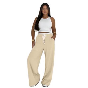 Imagem de Calça Pantalona Hariany Elegância Bicolor com Cós Duplo - WE SHINE, Ar