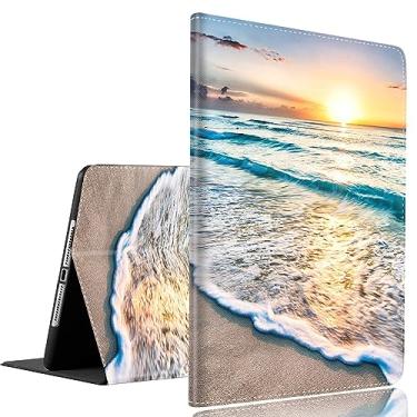 Imagem de Capa para iPad 10ª geração (versão 2022) de 10,9 polegadas, capa fina e dobrável com hibernar/despertar automático para Apple iPad 10,9 polegadas, praia