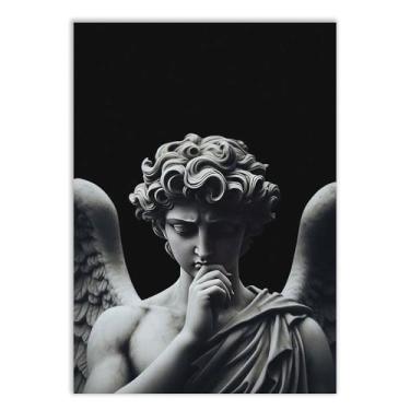 Imagem de Placa Decorativa Estatua Grega Religiosa Anjo Decoração Poster Quarto Sala