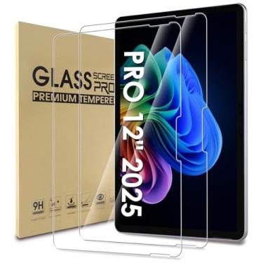 Imagem de WD&CD Pacote com 2 protetores de tela compatíveis com Microsoft Surface PRO 12 polegadas 2025, vidro temperado compatível com capas, antiarranhões, antibolhas, alta definição