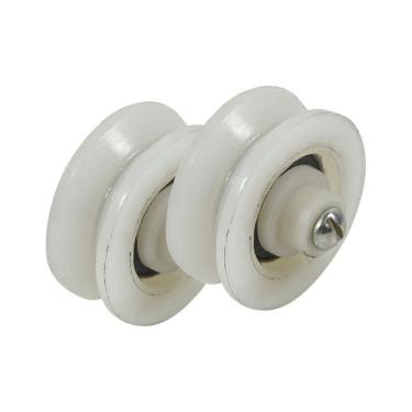 Imagem de Kit 2 Roldana Portão Nylon 50mm Cantoneira Parafuso Inox - Fp