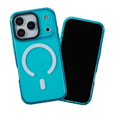 Imagem de SteepLab Capa de barreira magnética para iPhone 17 Pro, compatível com MagSafe, proteção de 360 graus com absorção de impacto com ímãs integrados (céu azul brilhante)