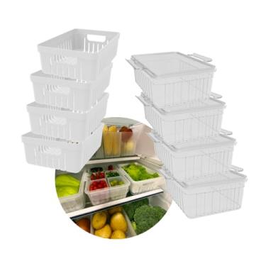 Imagem de Kit Geladeira - 4 Potes com Tampa e 4 Cestinhas