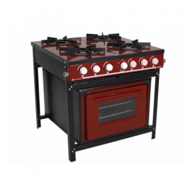 Imagem de Fogão Venâncio 4 bocas baixa pressão com forno linha Bravo Vermelho - BR4BFBR
