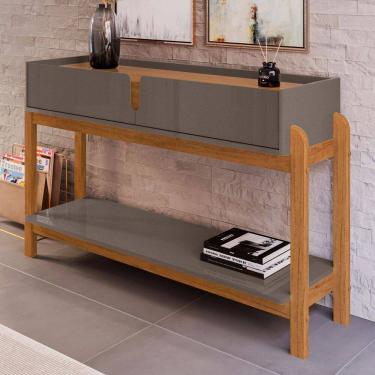 Imagem de Aparador Eleven 2 Gavetas Cinza Perola/Cedro - Pnr Móveis