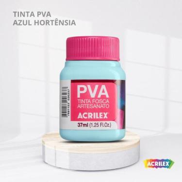 Imagem de Tinta pva fosca para artesanato com 37ml cor azul hortensia - ACRILEX