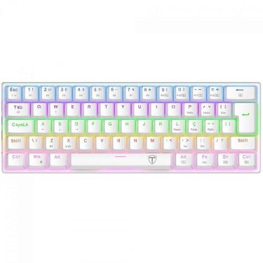 Imagem de Teclado Mecânico Gamer T-Dagger Arena Pro, Rainbow, Wireless/Bluetooth, Switch Brown, 60%, ABNT2, Branco