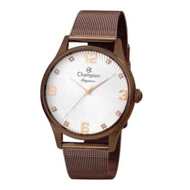 Imagem de Kit Relógio Feminino Champion + Colar E Brincos Cn25716K