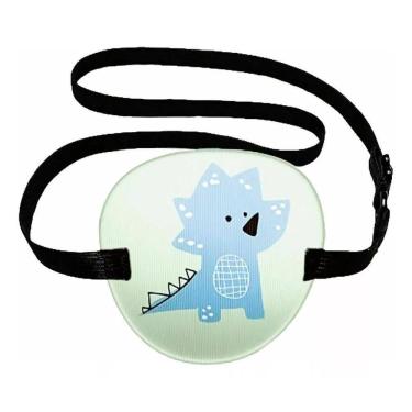 Imagem de Tapa-olho de Dinossauro com Alça Elástica | Azul-turquesa