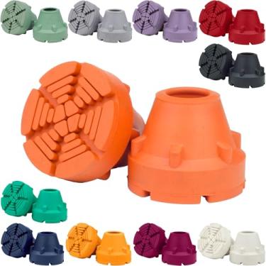 Imagem de SureTip — Ponta de muleta e bengala – 1 tamanho serve para todas as muletas de tamanho universal de 1,9 cm – Extremo aderência resistente e resistente, cavas de tamanho universal para maior durabilidade de borracha de alto desempenho antiderrapante, Burnt Orange