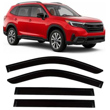 Imagem de Protetores de chuva 2025 2026 Tape-On para Subaru Forester Defletores de viseira de janela lateral Premium Sport Limited Touring Hybrid Wilderness Protetores de sombra de ventilação matizados