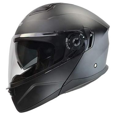 Imagem de Capacetes Vega Unissex Adulto Flip-Up Caldeira 2 Modular Capacete de Motocicleta com Proteção Solar e Ajuste Personalizado (Preto Fosco, 2GG)