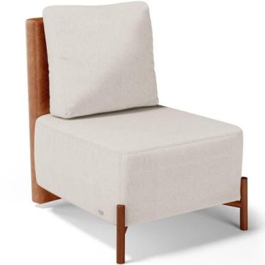 Imagem de Poltrona Decorativa Living Pés Madeira Hungria L02 material sintético 